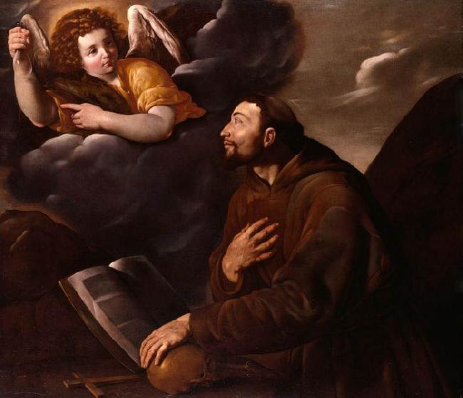 Pasquale Ottino Saint Francis and the Angel oil painting picture